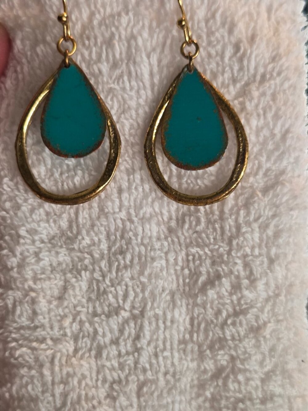 Metal and Blue Earrings